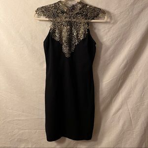 HOT Black and Gold Lace Dress